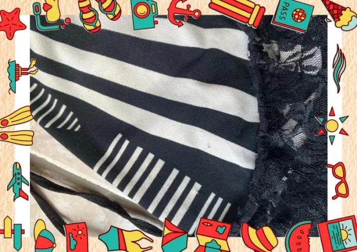 Tunique dentelle et imprimé blanc noir - photo numéro 4