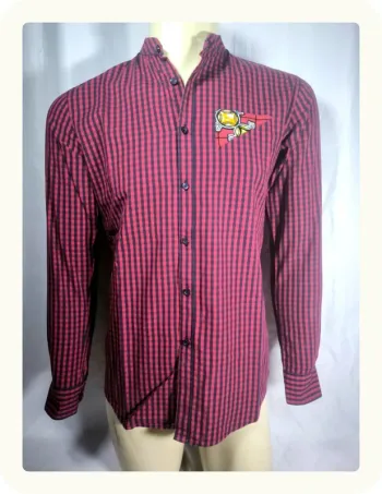 Chemise manches longues col mao homme wax tissu africain luxe Jean Nobayo Taille M 38