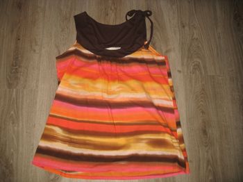 DÉBARDEUR MARRON ET MULTICOLORE "CACHE CACHE" - TAILLE 4 - n°02