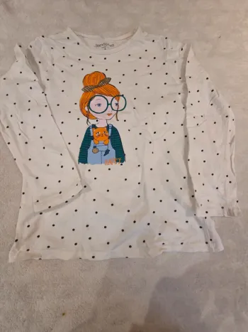 T shirt manches longues a pois happy