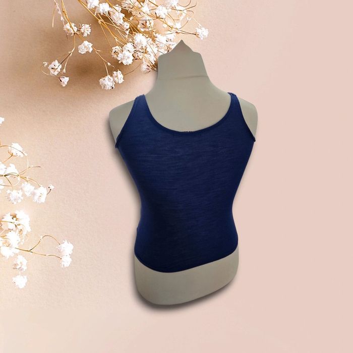 Débardeur bleu dentelle - taille S - photo numéro 3