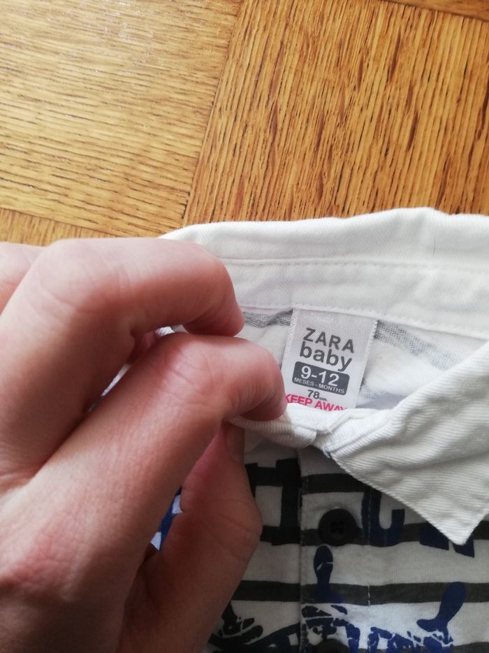 Polo manche courte garcon 9 mois zara baby rayure bleu - photo numéro 2
