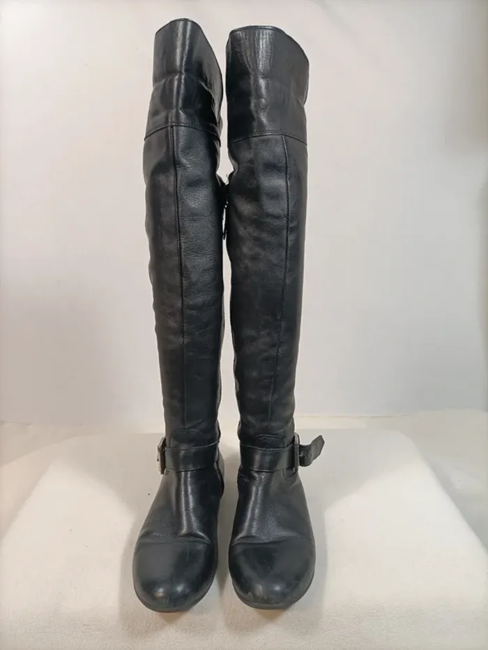 Cuissardes sans talon 37 femme - bottes hautes plates - photo numéro 4