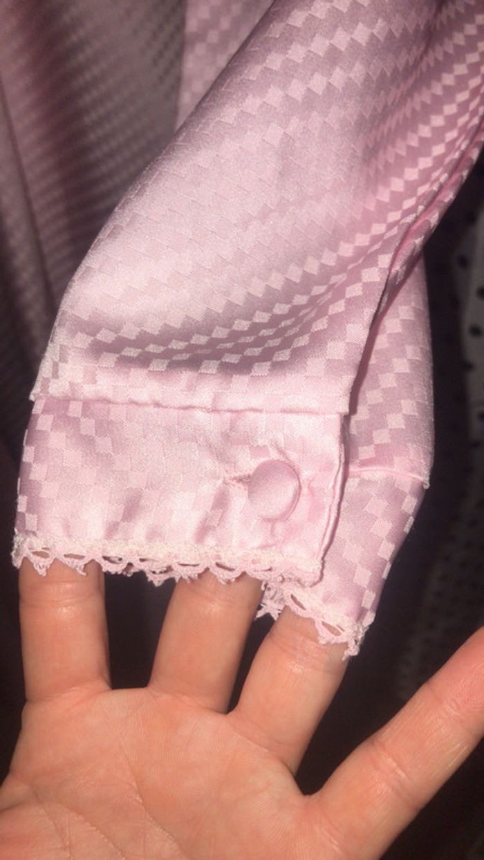 Chemise de nuit Vintage état neuf rose en satin - photo numéro 8