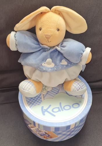 Peluche Lapin souricette patapouf bleu - Kaloo