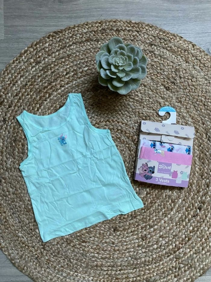 Lot de 3 débardeurs 3/4 ans stitch disney primark - photo numéro 1