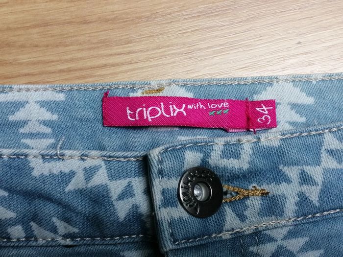 Jupe en jean délavé à motif - photo numéro 3