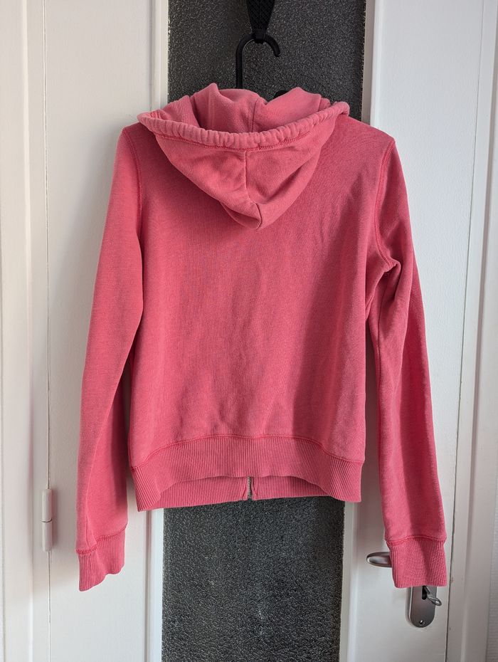 Sweat à capuche rose zippé Hollister taille s - photo numéro 3