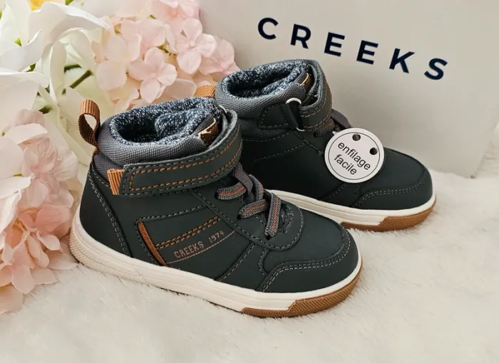 Bottines Sneakers Montantes Scratch Élastique Enfilage Facile Creeks T23