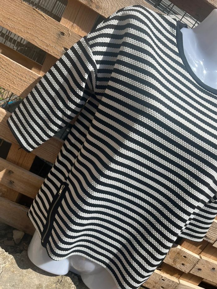 T-shirt rayé noir et blanc Pimkie Taille S - photo numéro 3
