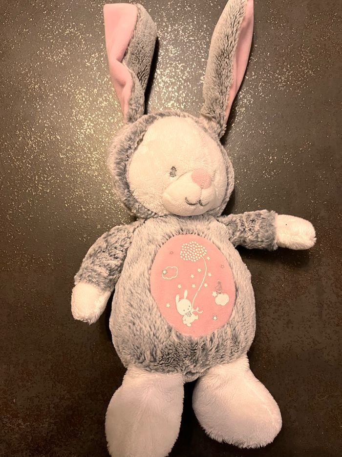 Doudou mots d’enfants ours déguisé lapin gris rose - photo numéro 2