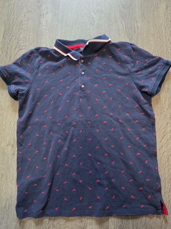 🔥Polo Sergent major bleu marine motif requin rouge Prix cassé🔥