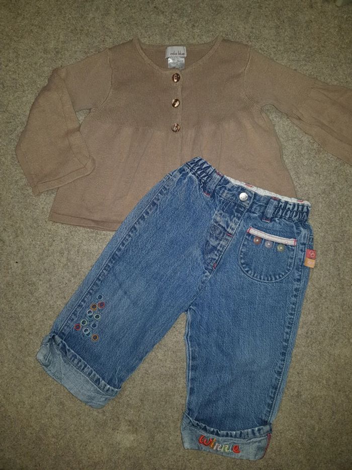 Ensemble 2 pièces fille 12mois Disney mila blue - photo numéro 2