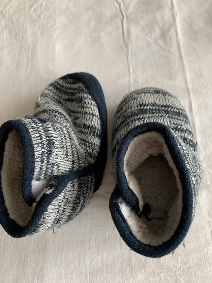 Pantoufles bébé étoile bleu marine gris t20-22😺 - photo numéro 6