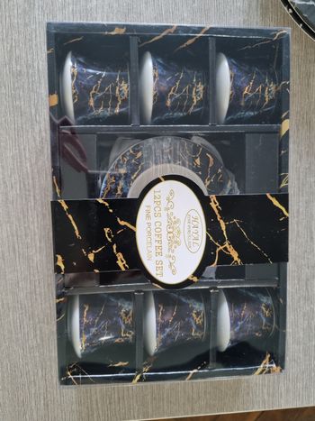 Set tasse expresso effet marbre 