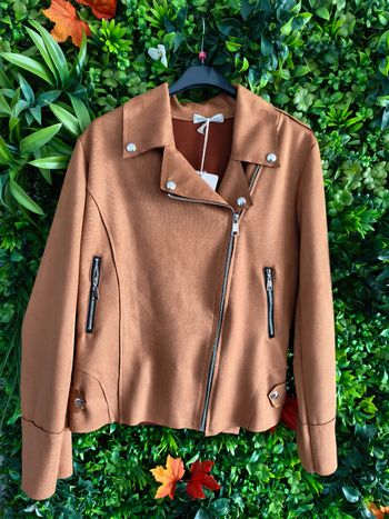 Veste suedine camel S
