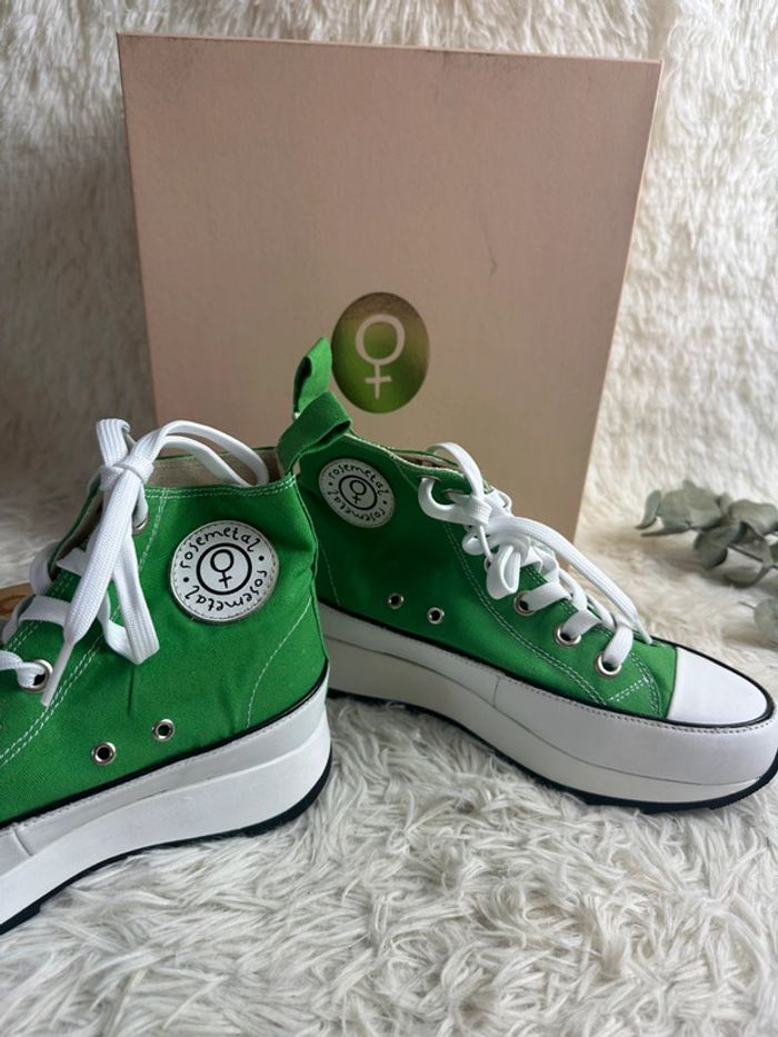 Paire de basket montantes verte Rosemetal taille 37 - photo numéro 3