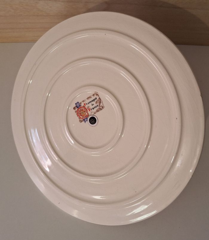 Superbe plateau à fromage vintage en faïence et fer forgé - photo numéro 3