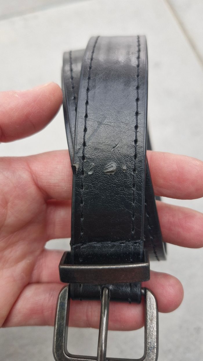 Ceinture synthétique noire pour homme - photo numéro 3