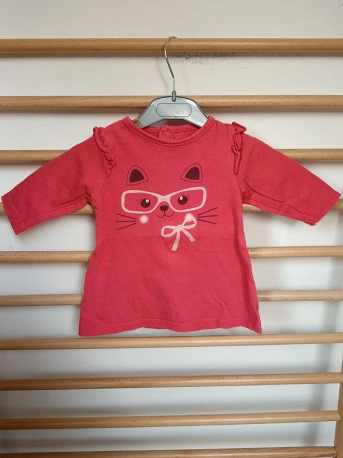T-shirt manche longue brioche chat