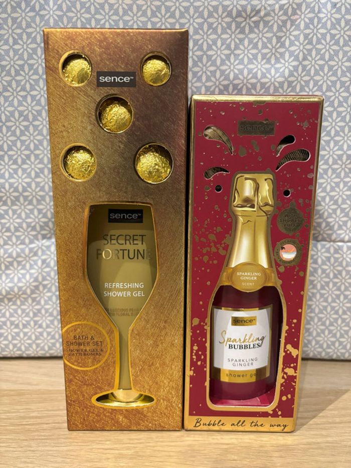 Coffret de Bain "Flûte & Champagne" Or / Rouge