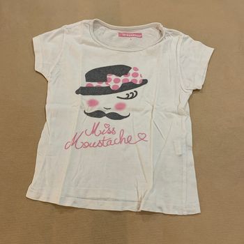TEE shirt blanc miss moustache