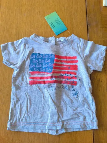 314663 tee-shirt MC gris garçon 18 mois