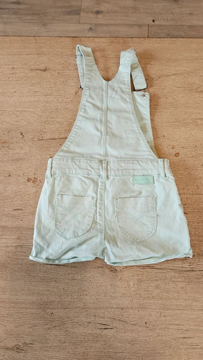 Adorable salopette short turquoise clair à bretelles, Okaîdi, 8 ans, neuf - photo numéro 7