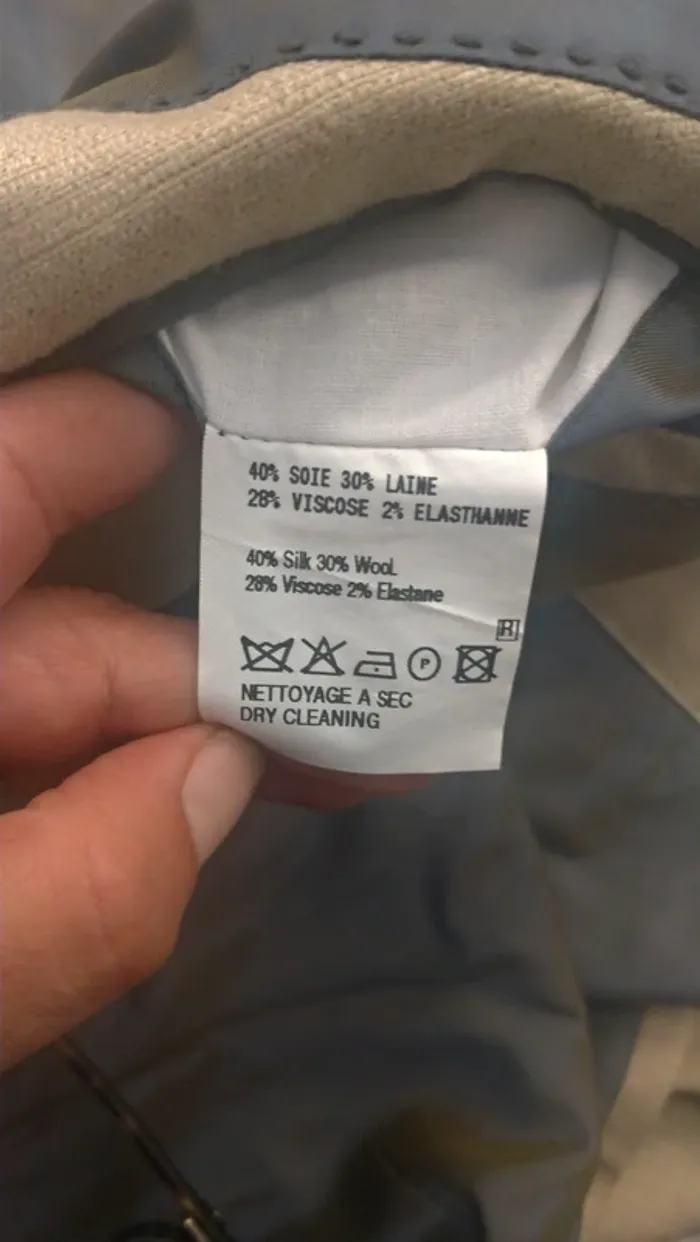 Veste costume / blazer soie et laine - photo numéro 4