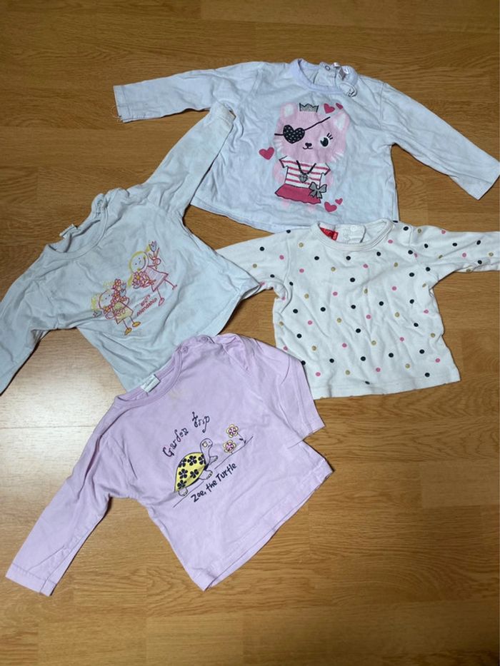 Lot tshirts manches longues 12 mois