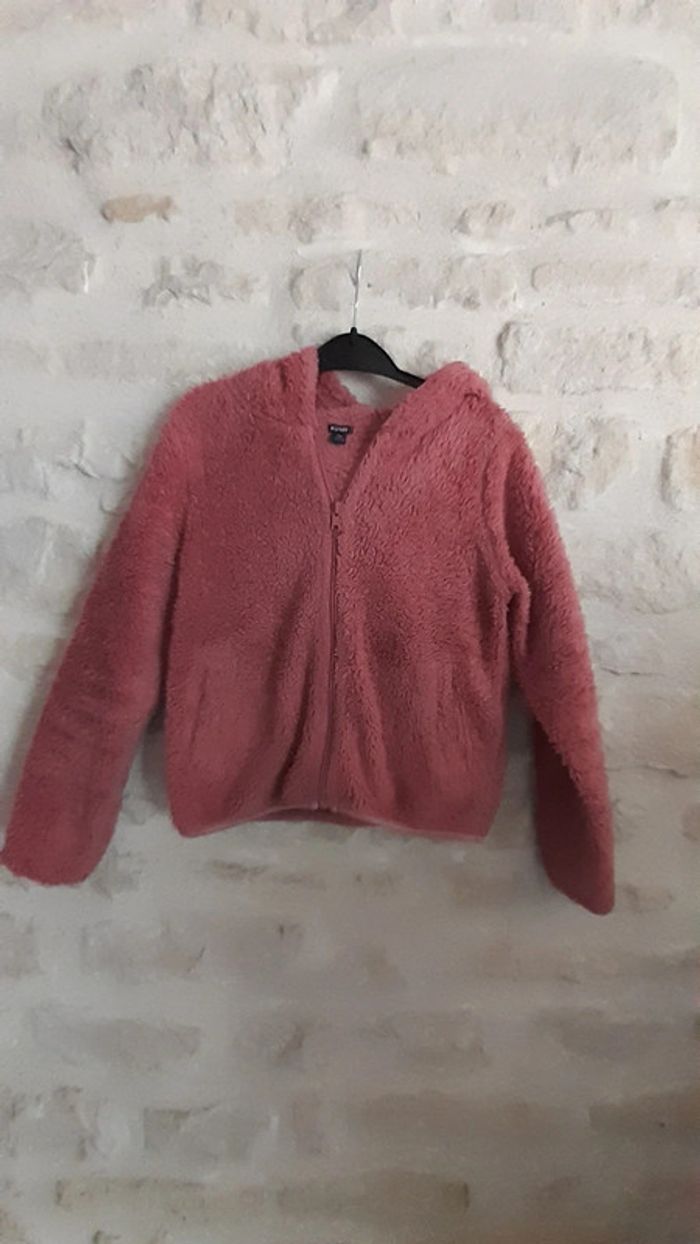 Gilet doux et chaud rose 10 ans