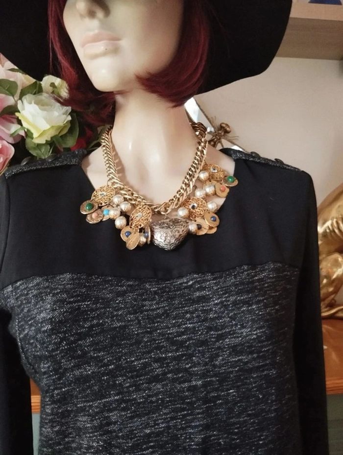 🌹Robe Bi-Matière Laine & Lin IKKS T38/40🌹 - photo numéro 3
