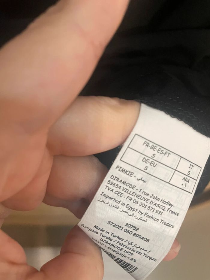 Blouse noire uni manches longues dentelle taille S - photo numéro 7