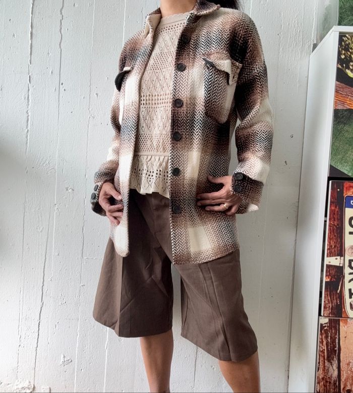 Veste chemise carreaux  Taille universelle ok pour un S ou M Deux poches à rabats poitrine - photo numéro 7