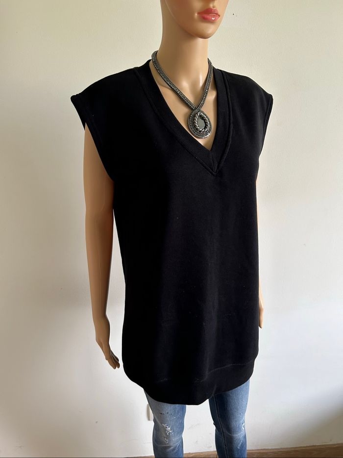 Pull sweat noir neuf sans manches Vero Moda taille S (valeur 25€) - photo numéro 2