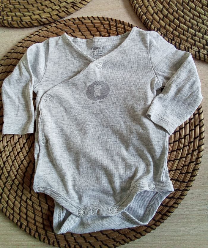 Lot babygro velours tons gris + 2 bodies assortis Obaibi - photo numéro 6