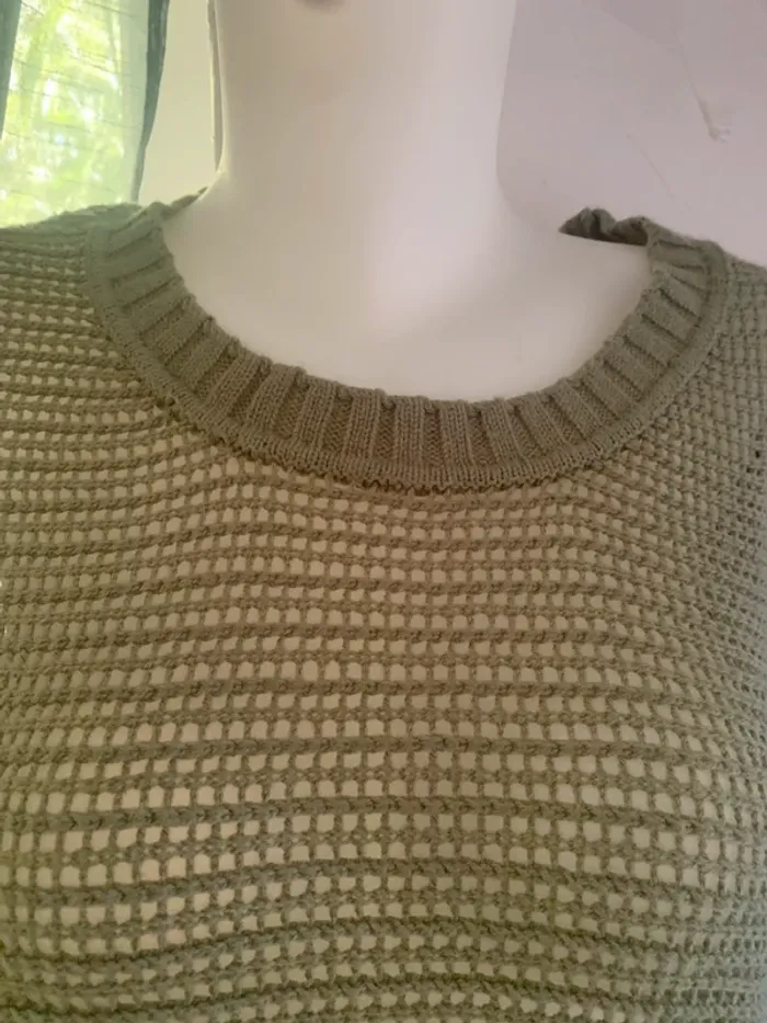 Pull crochet flashlights 42-44 vert kaki - photo numéro 5
