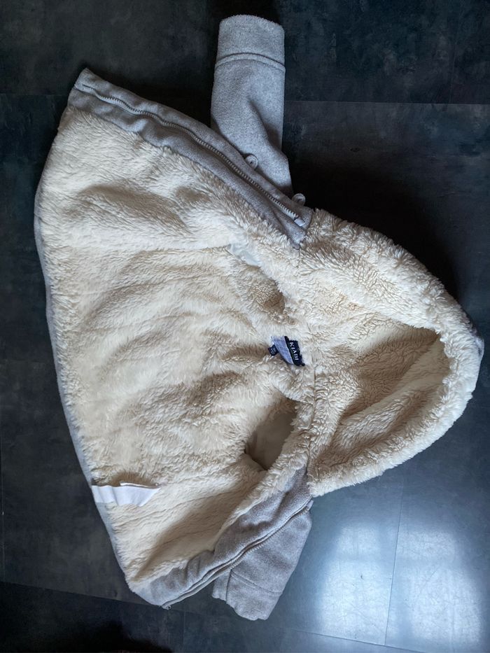 Manteau capuche fille gris 3 ans kiabi - photo numéro 2