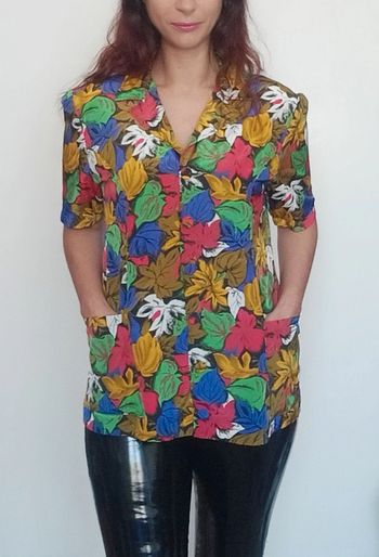 Superbe chemisier coloré irisé vintage taille 38/40