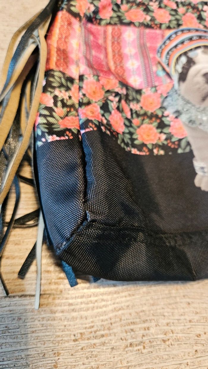 Sac à main en tissus noir et rouge, Teo Jasmin - photo numéro 4