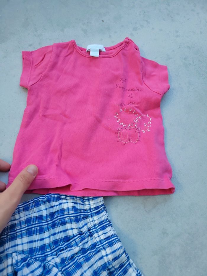 Lot vêtement bébé fille short et t-shirt 12 mois - photo numéro 5