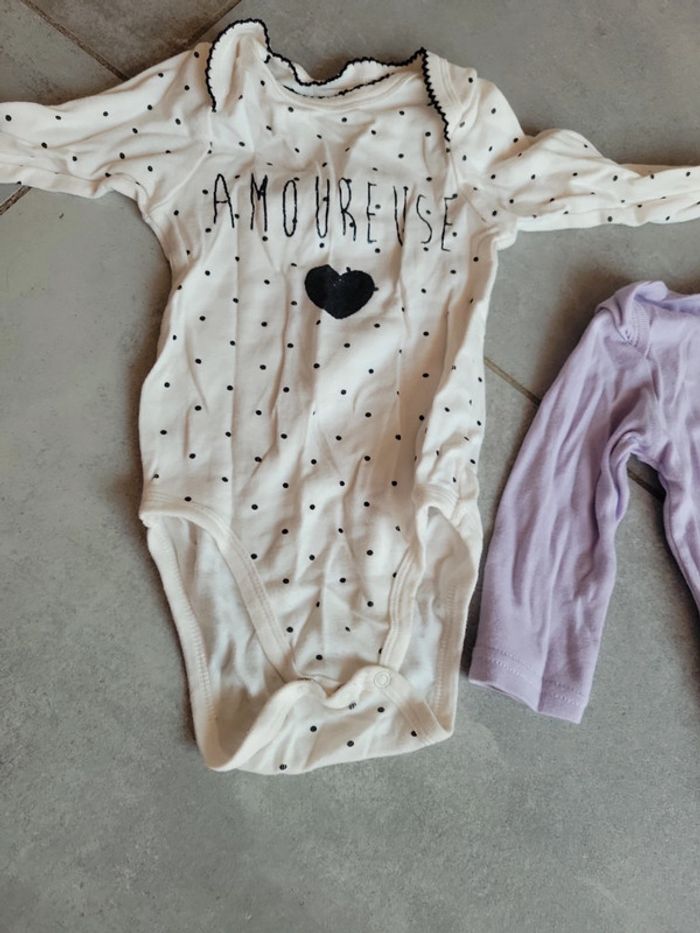 Lot body bébé fille 74 cm manche longue - photo numéro 3