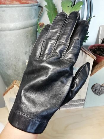 Gants gloves Cuir noir black unisexe automne hiver winter