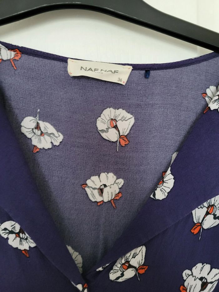 Robe bleue motif fleurs blanches Naf naf - photo numéro 2