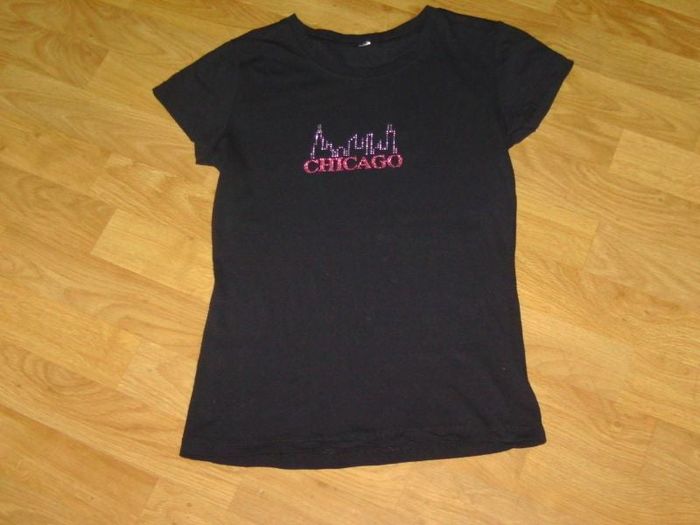 Tee shirt noir "CHICAGO" en perles taille S TBE
