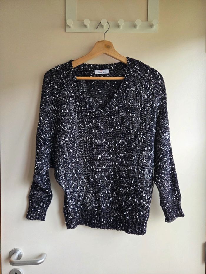Pull noir chiné pense à toi - taille M