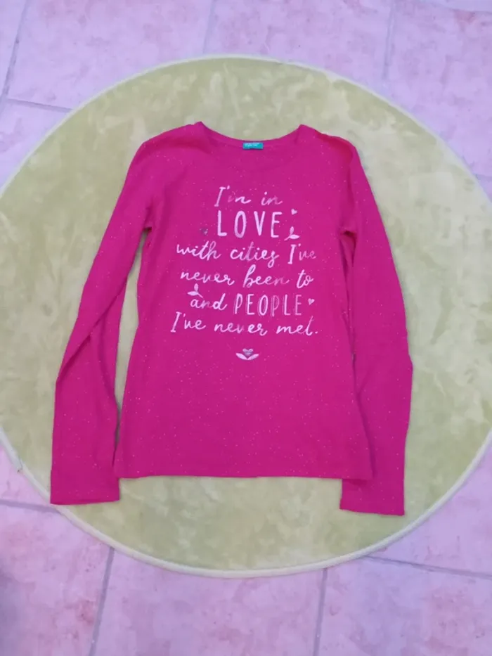 Tee-shirt ML rose taille 11/12 ans UCB