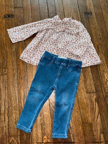 Blouse Bout’chou et jean Zara  12 mois