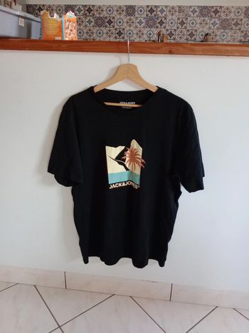 T-shirt homme XL noir palmier c78