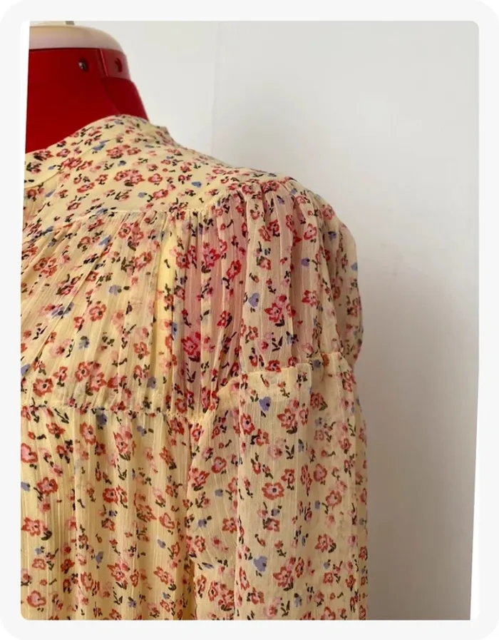 Robe longue fleurie bohème jaune Vero Moda - photo numéro 5
